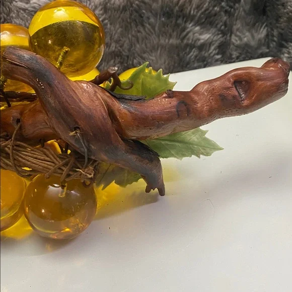 Vintage Amber/Yellow Glass Grape Cluster Decorative Accent - Picture 6 of 16